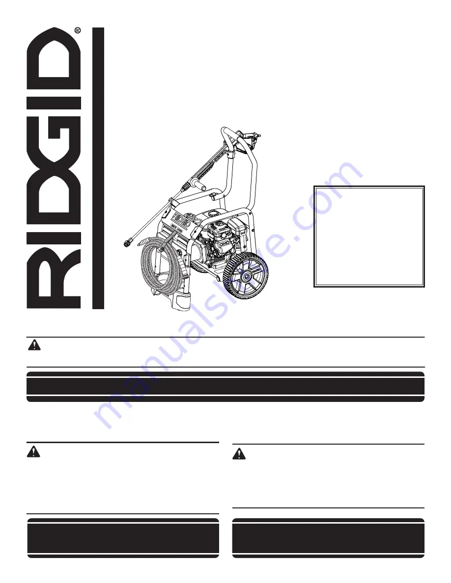 RIDGID RD80701 Operator'S Manual Download Page 1