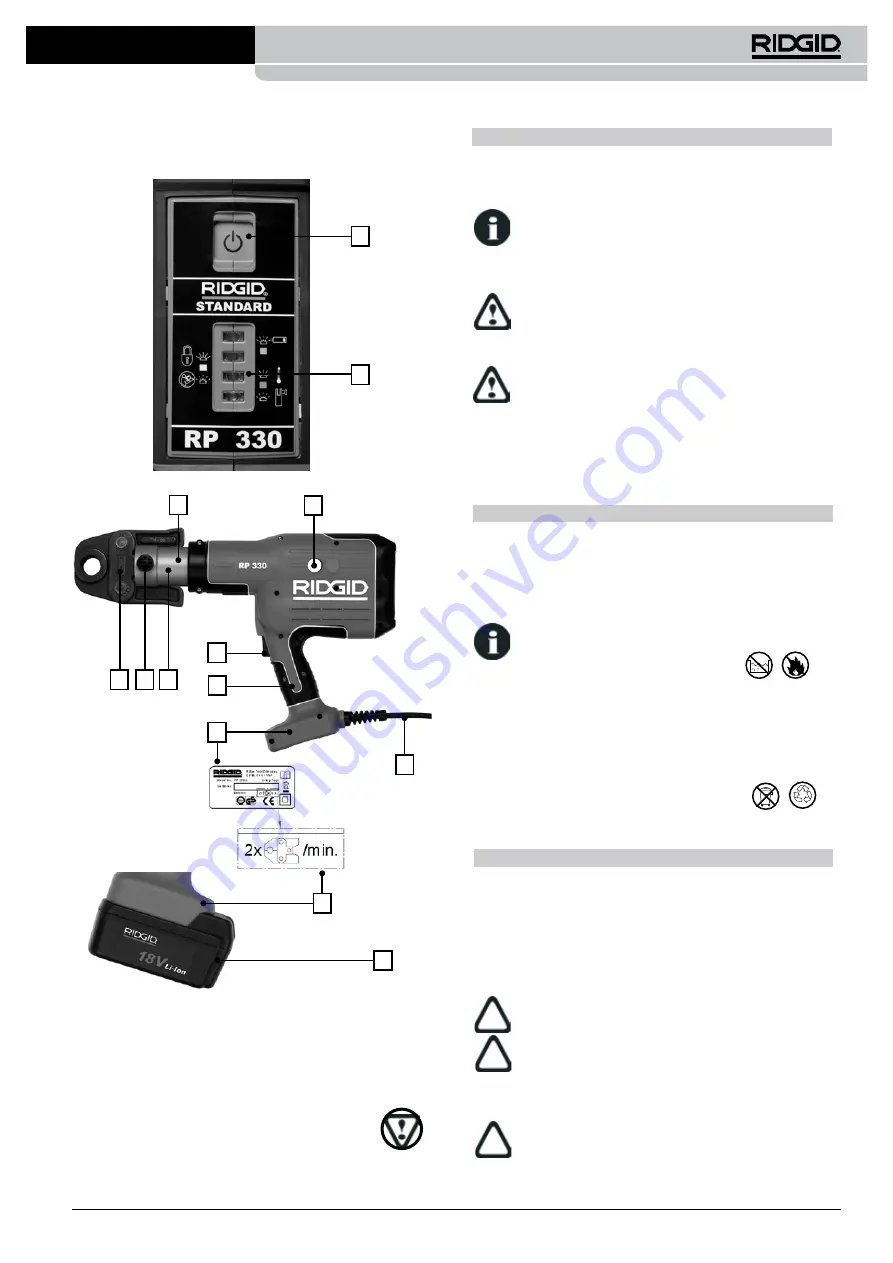 RIDGID RP 330-B Operating Instructions Manual Download Page 76