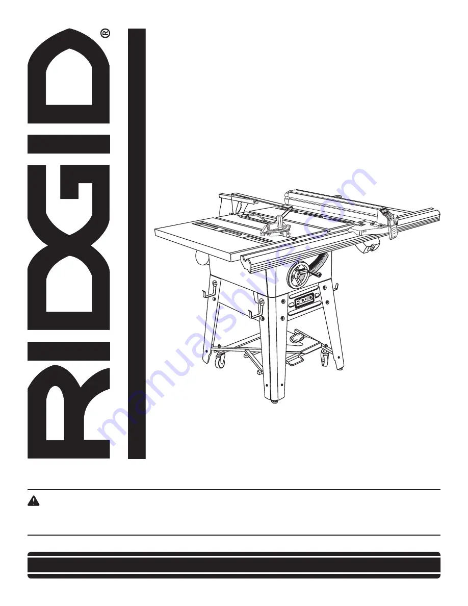 RIDGID TS3660 Скачать руководство пользователя страница 1