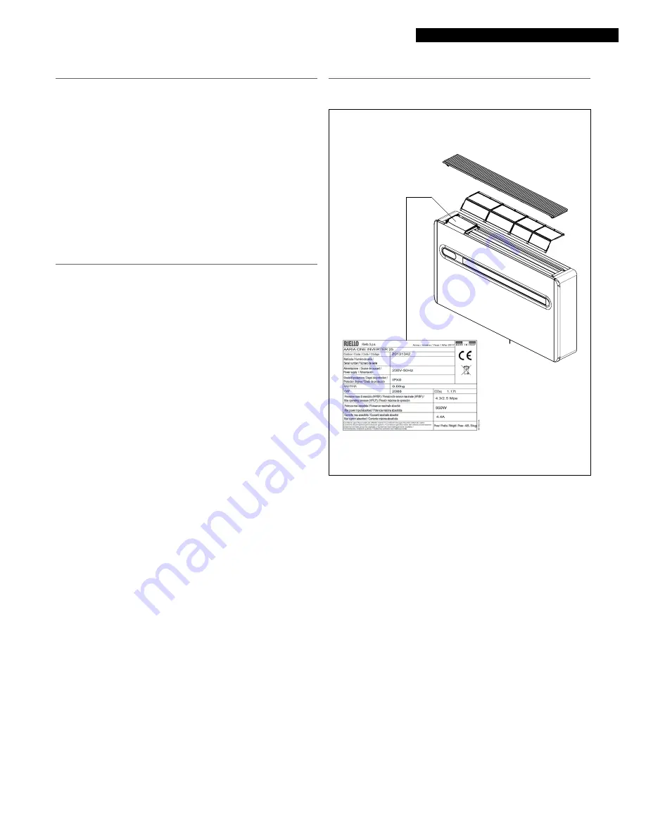 Riello AARIA ONE INVERTER 25 Installation And Technical Service Instructions Download Page 5