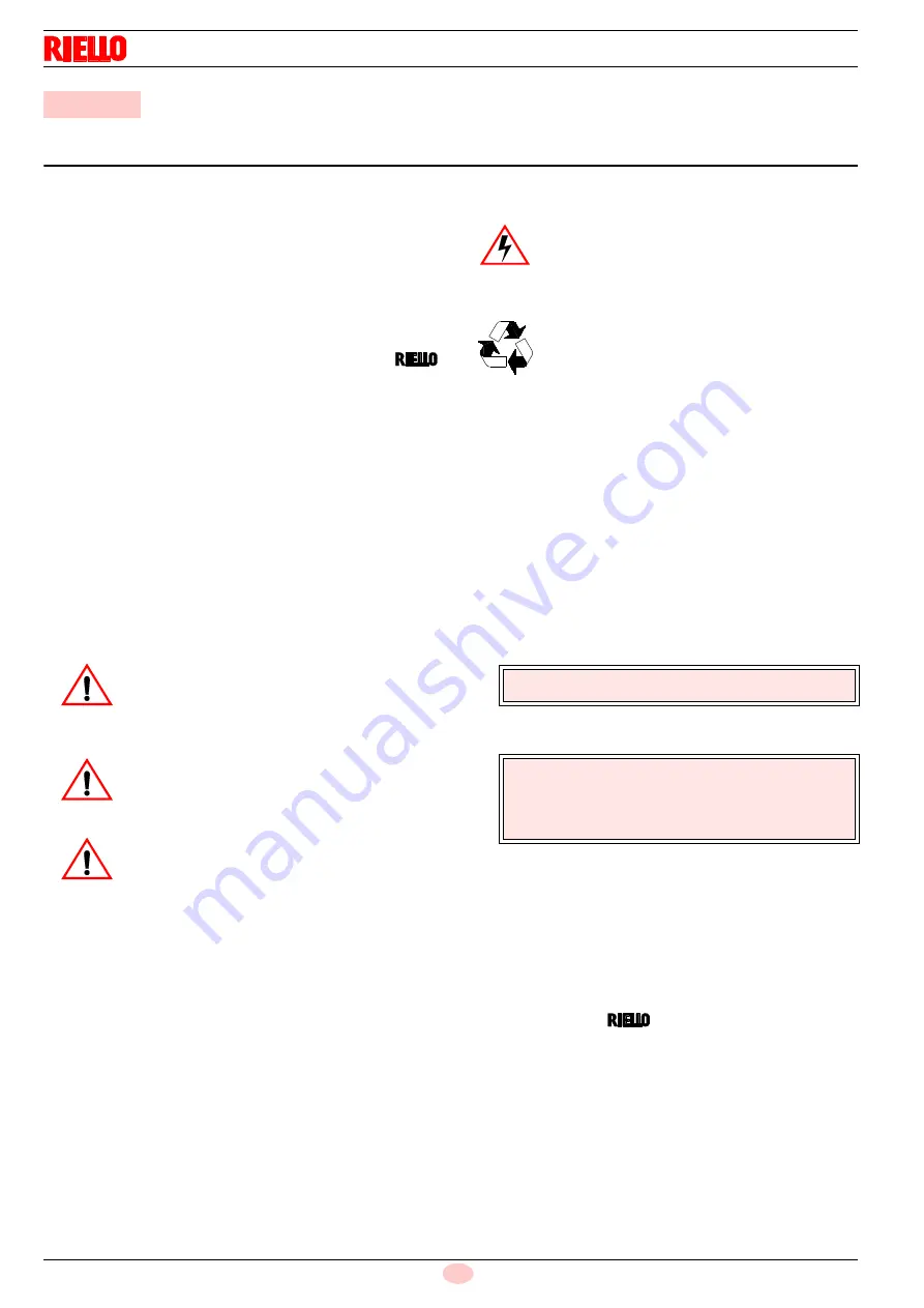 Riello G30 MRBLU CF Installation, Use And Maintenance Instructions Download Page 6