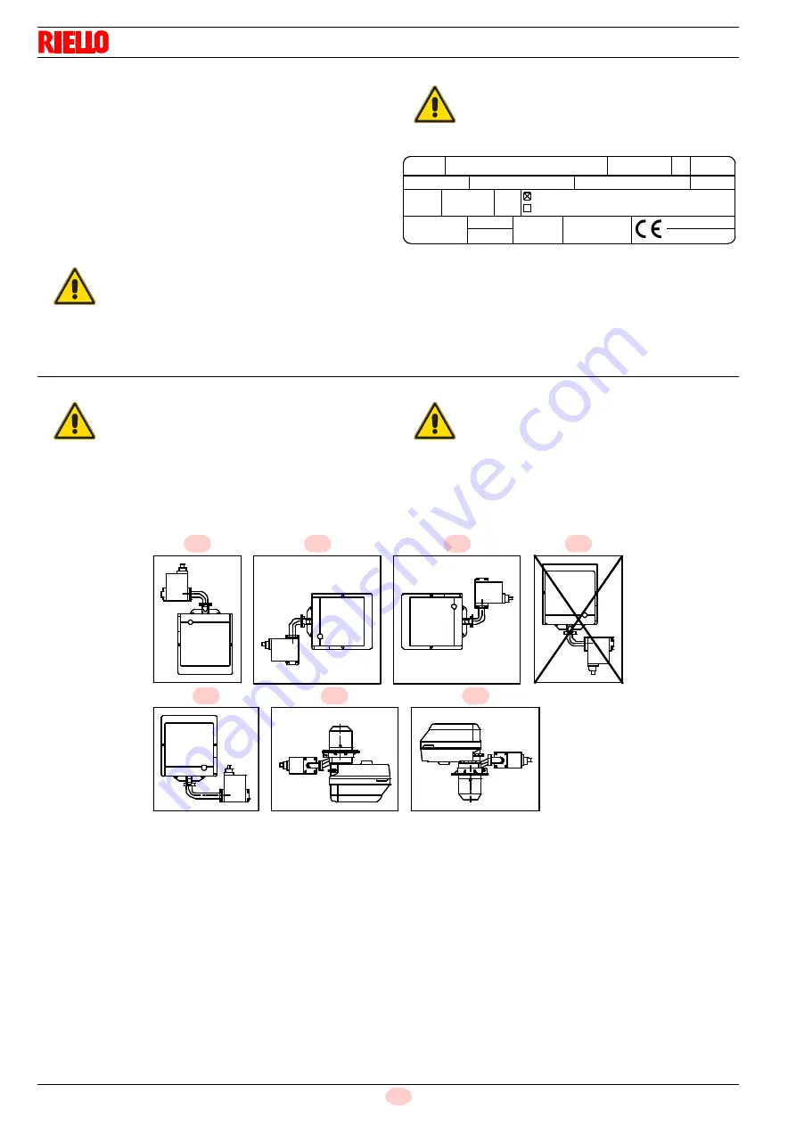 Riello Gulliver BS1/M Installation, Use And Maintenance Instructions Download Page 18