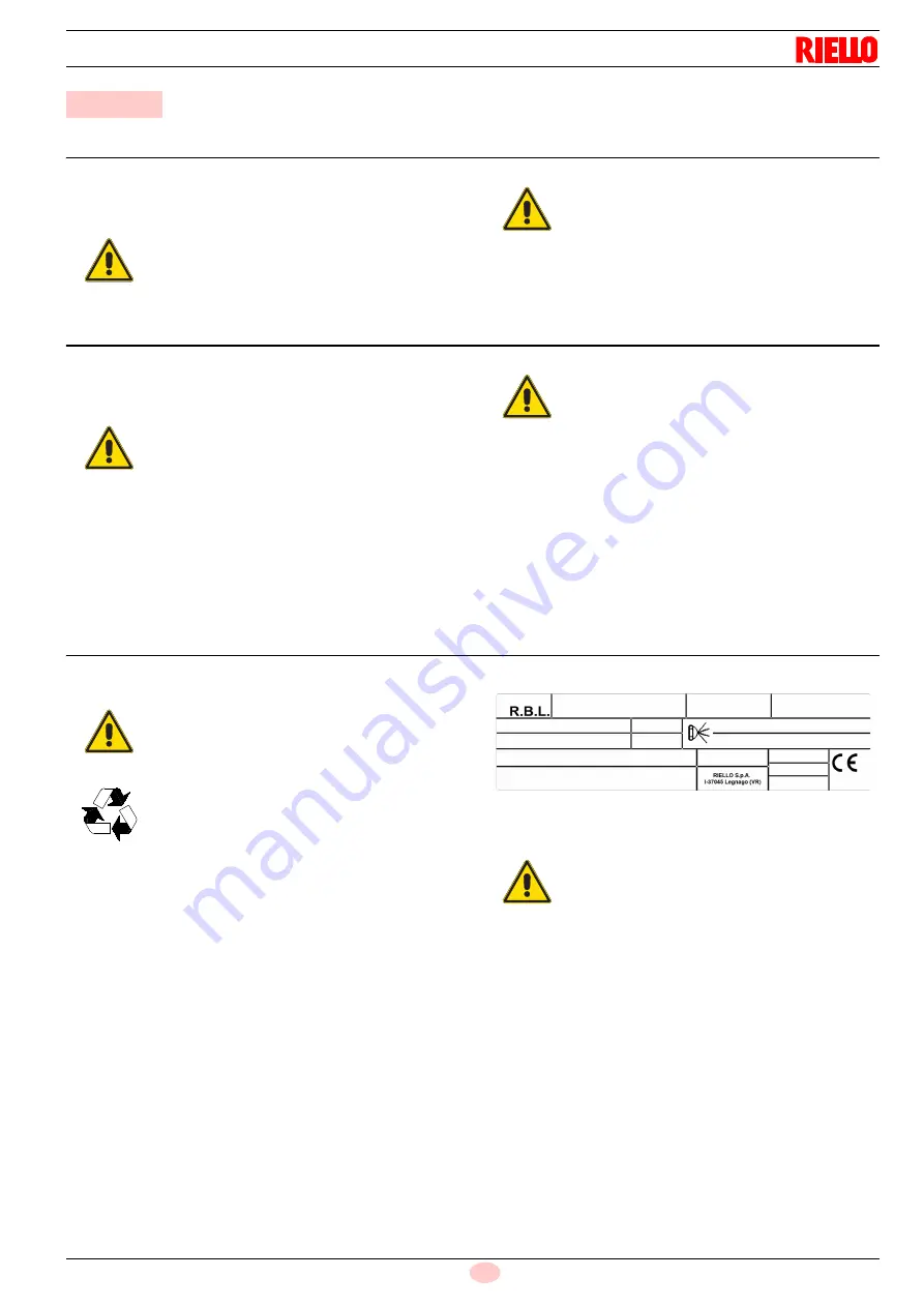 Riello RDB 3.2 BT 58/70 Installation, Use And Maintenance Instructions Download Page 13