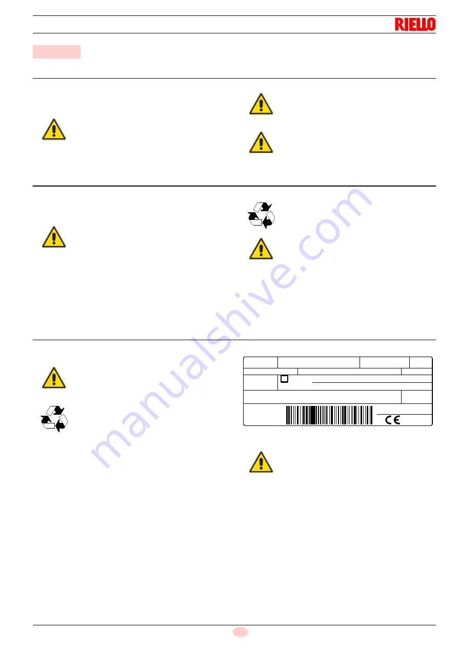 Riello RS 1000/M C01 Installation, Use And Maintenance Instructions Download Page 17