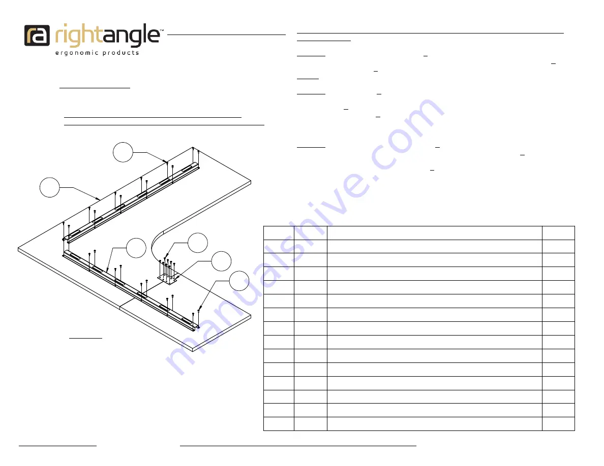 RightAngle NewCrank 3-LEG CRANK HEIGHT ADJUSTABLE WORKSTATION Скачать руководство пользователя страница 1