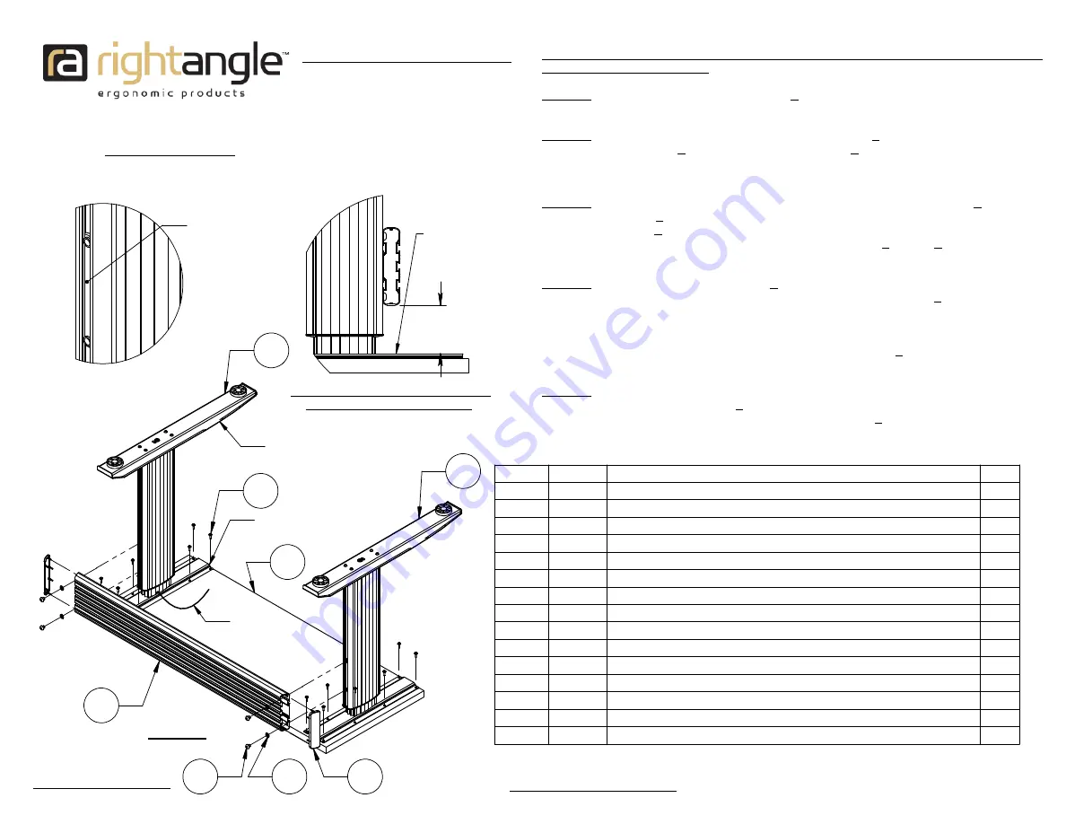 RightAngle NewHeights SPLIT WORKSURFACE ELECTRIC HEIGHT ADJUSTABLE WORKSTATION Assembly Instructions Download Page 1