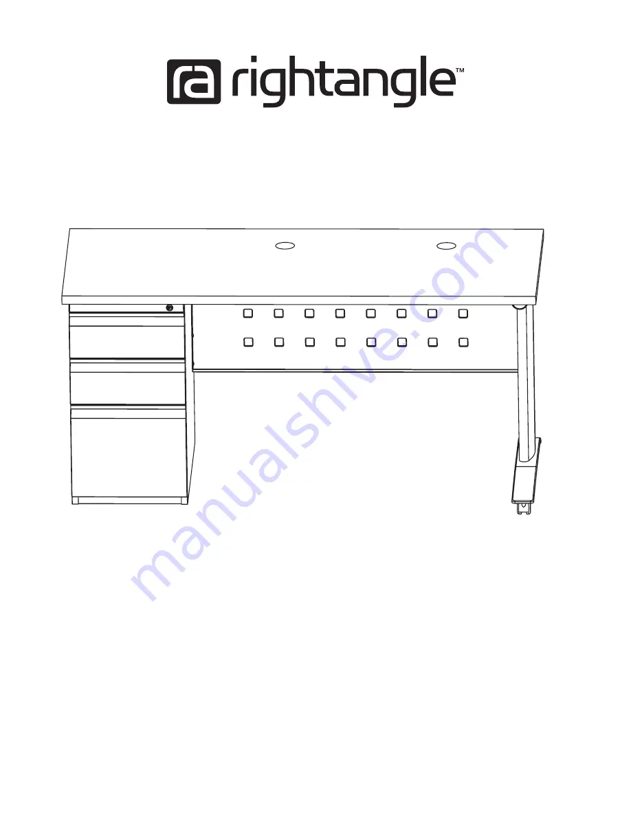 RightAngle R-Style Custom C Leg Base with Side Stationary Pedestal Assembly Instructions Download Page 1