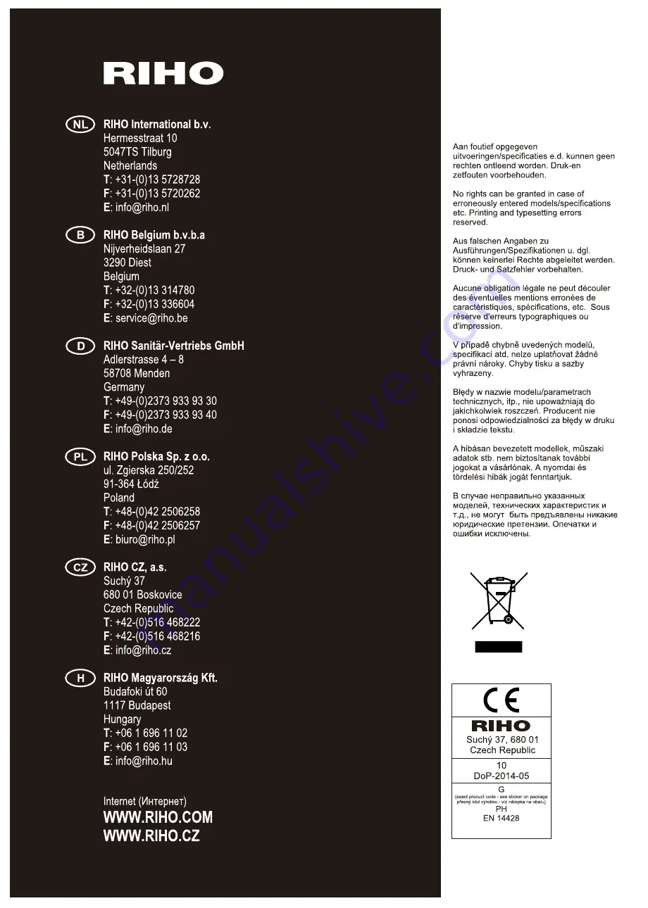 RIHO SCANDIC NXT X102 Installation Manual Download Page 7