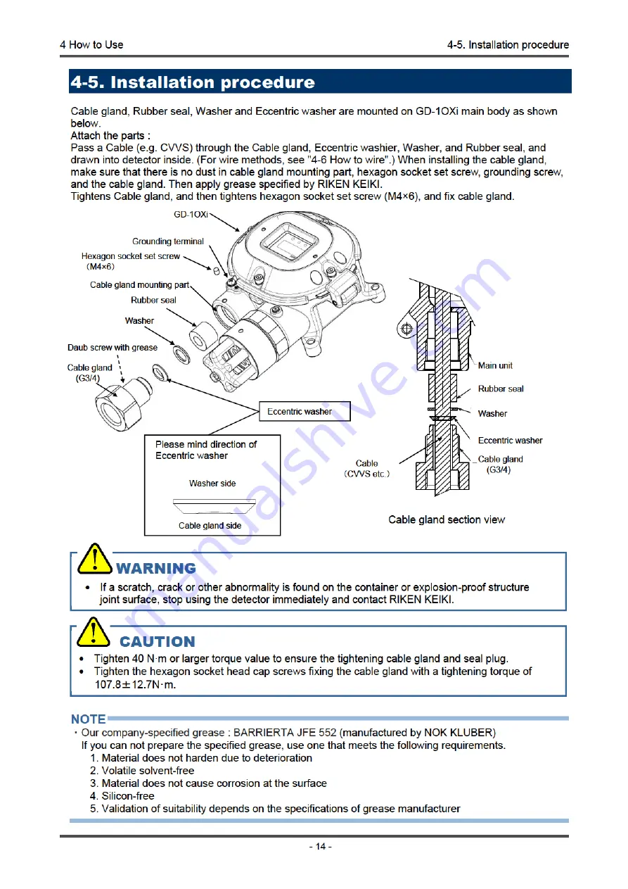 Riken Keiki GD-1DOXi Operating Manual Download Page 16