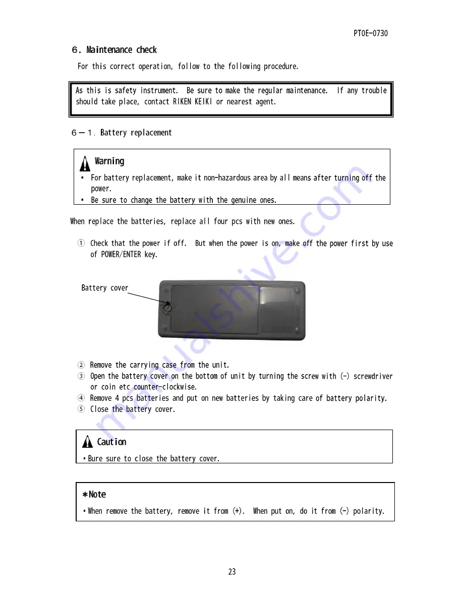 Riken Keiki RX-516 Operation Manual Download Page 24