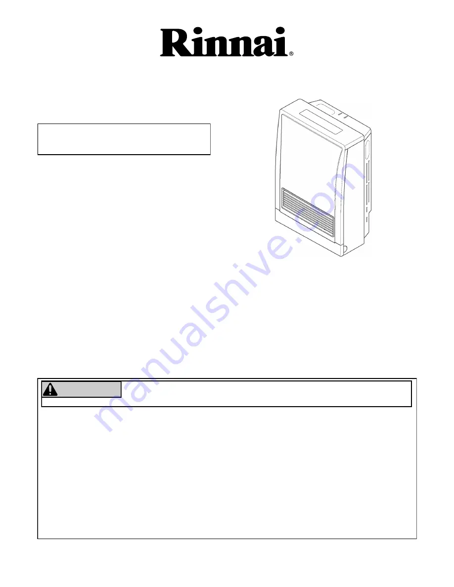 Rinnai EX08CT Installation And Operation Manual Download Page 70