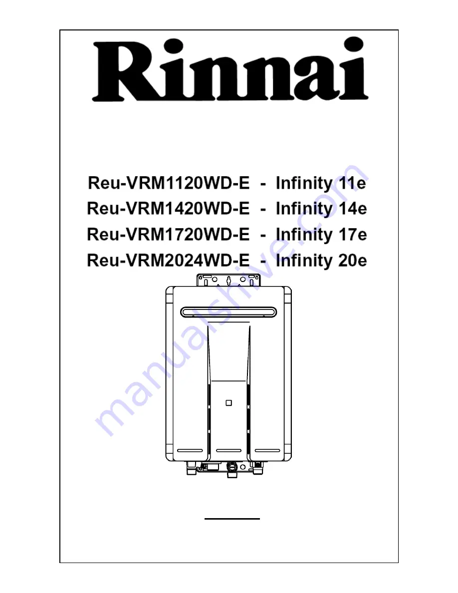 Rinnai Infinity 11e Service Manual Download Page 1