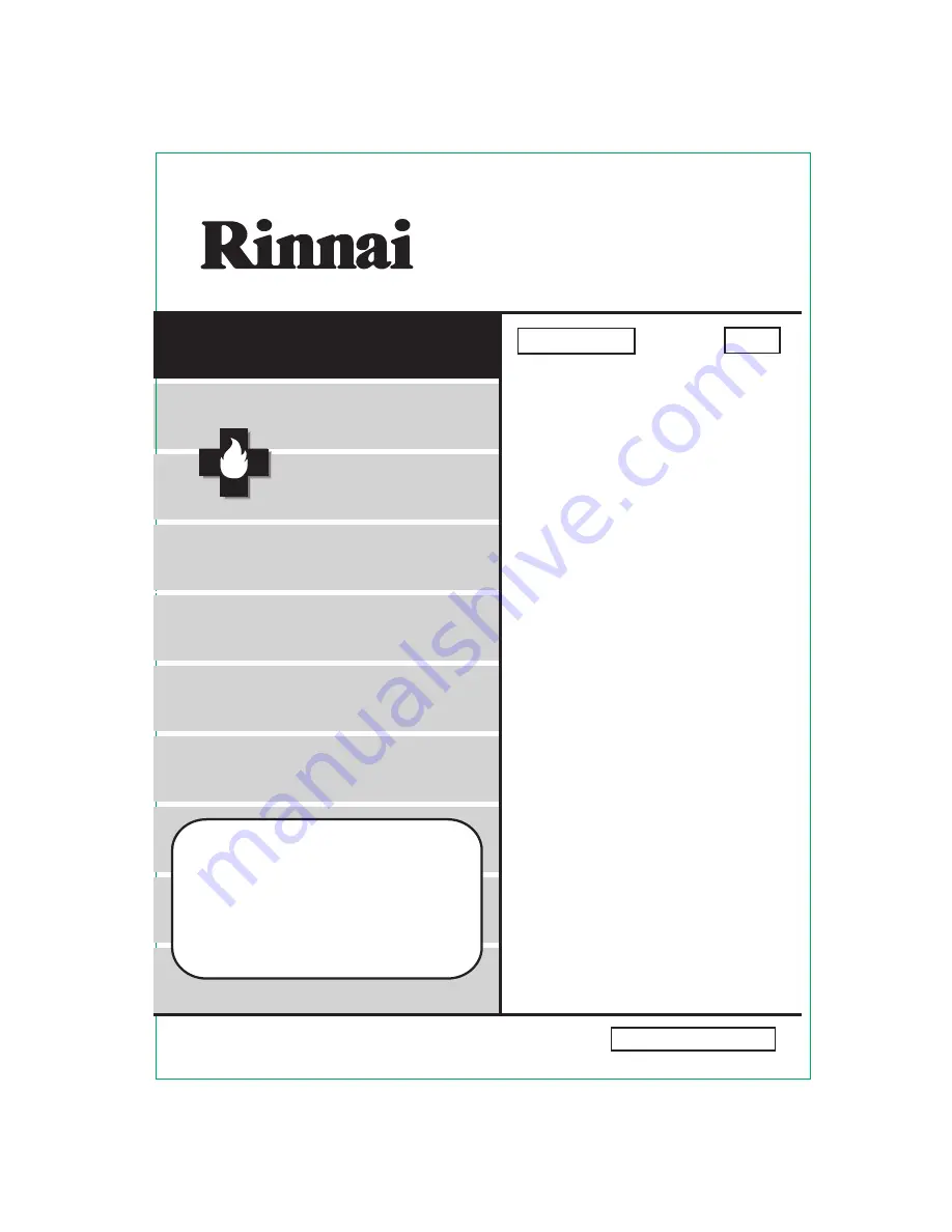 Rinnai RB-27f Instruction Manual Download Page 1