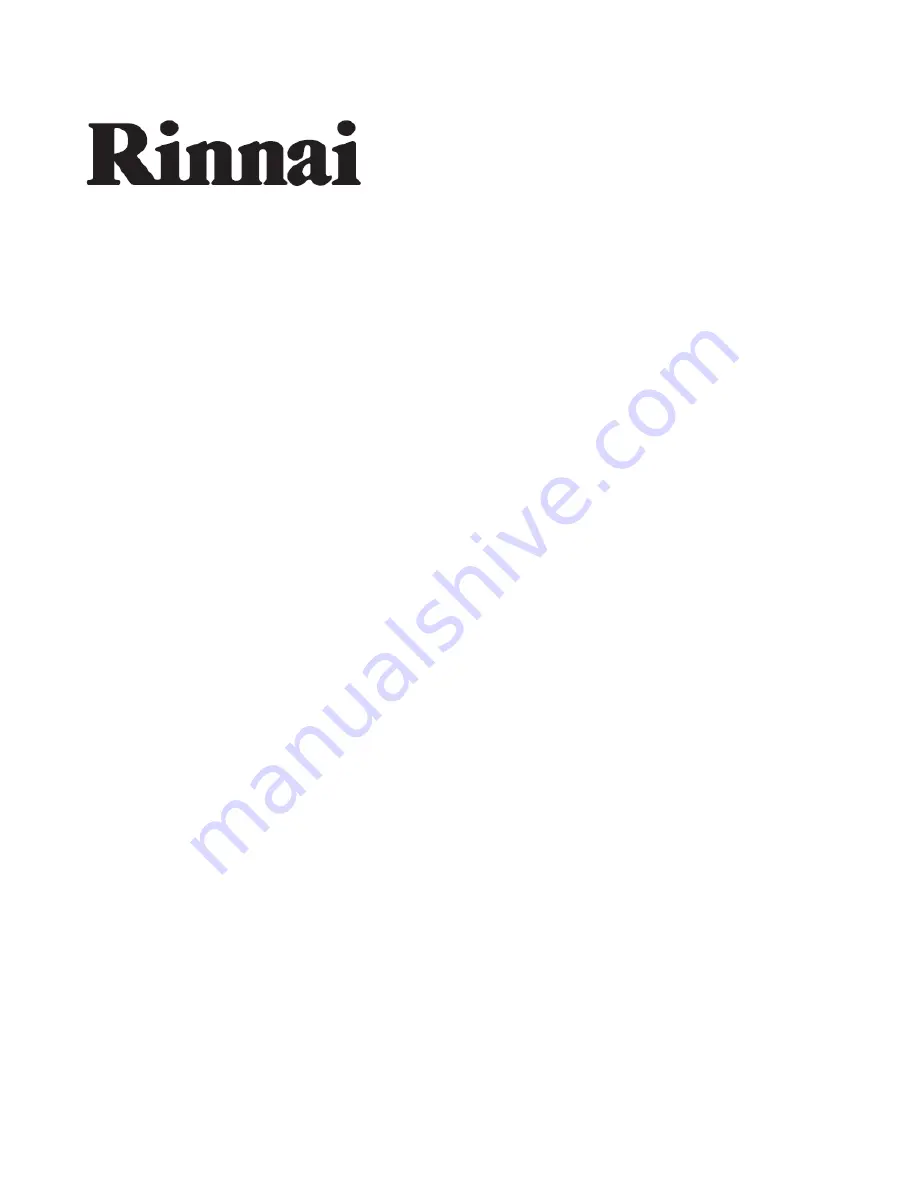 Rinnai RBO-106SIX Operation & Installation Manual Download Page 1