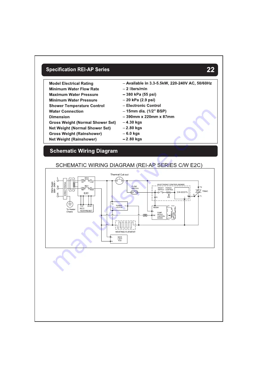 Rinnai REI-AP Series Скачать руководство пользователя страница 22