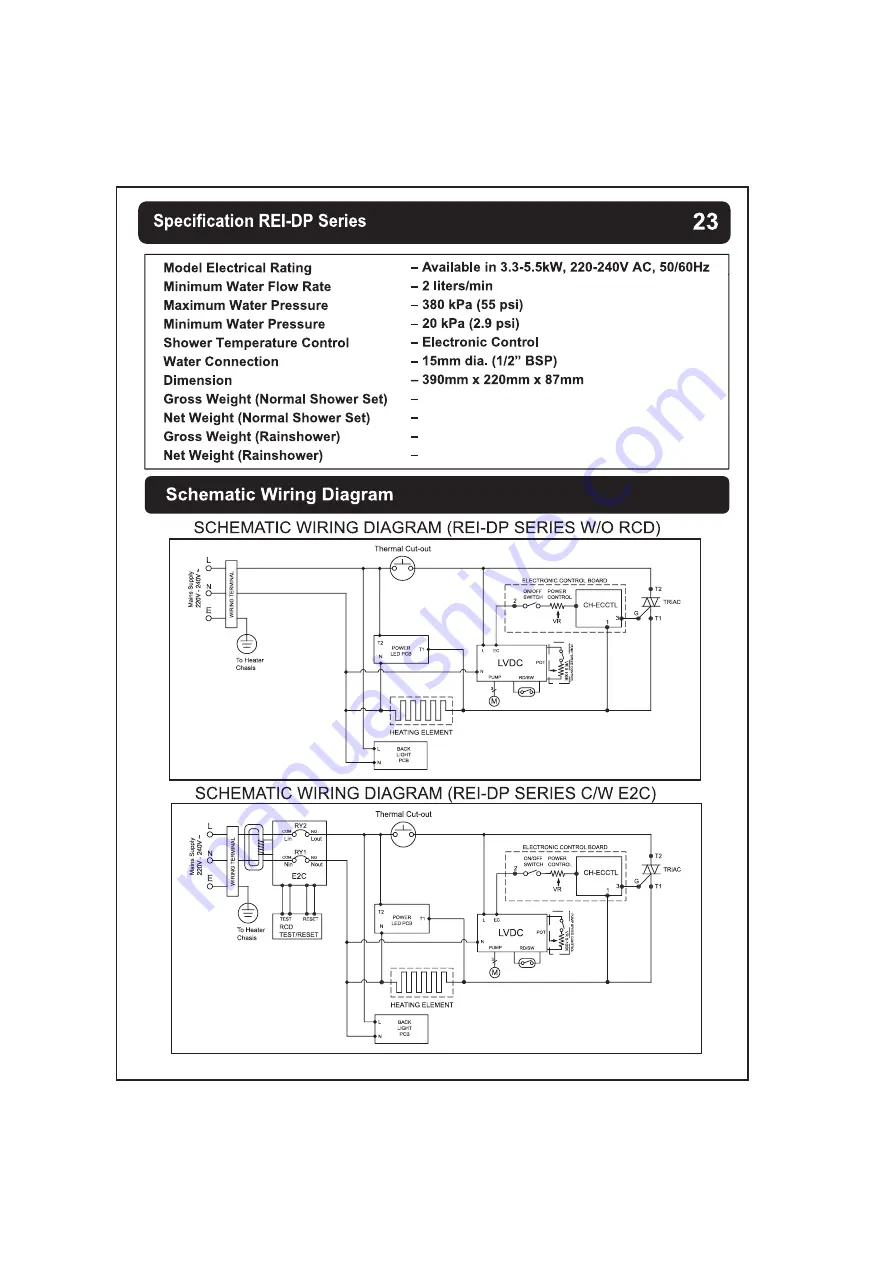 Rinnai REI-AP Series Operation & Installation Manual Download Page 23