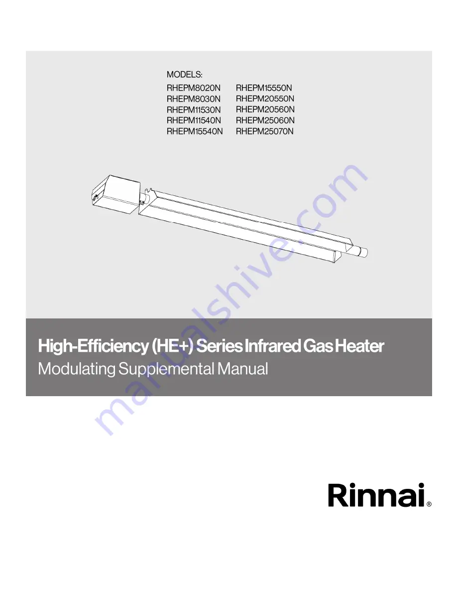 Rinnai RHEPM11530N Modulating Supplemental Manual Download Page 1