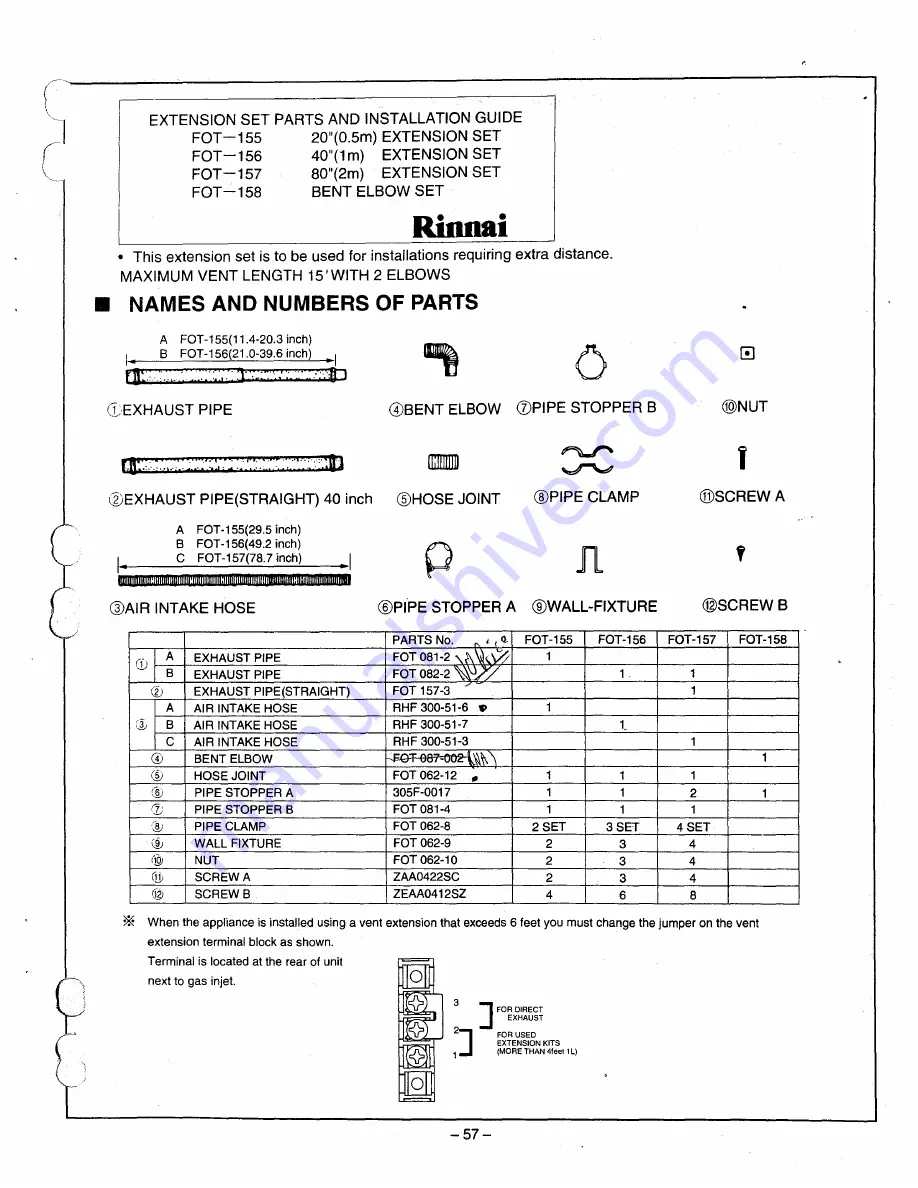 Rinnai RHFE-556FA Скачать руководство пользователя страница 59