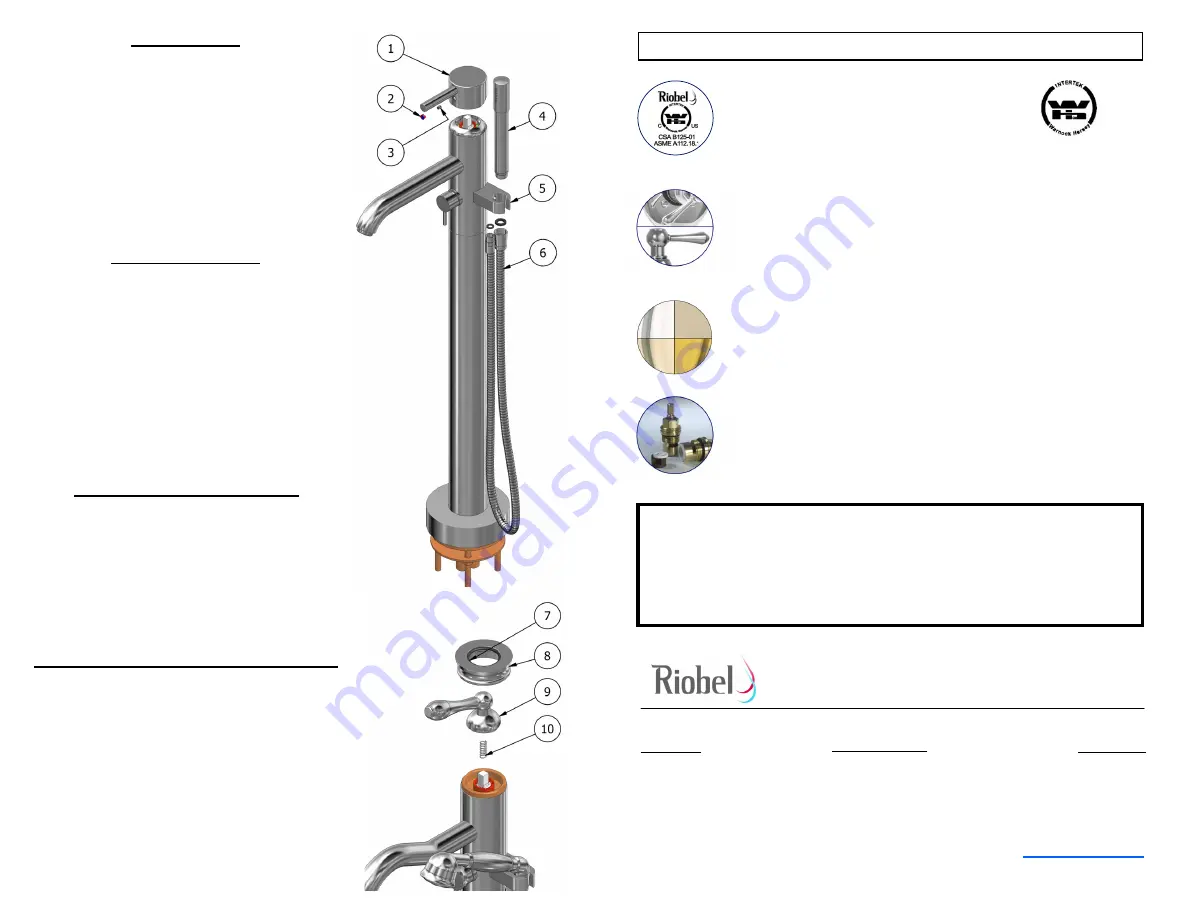 Riobel AT33 Installation Manual Download Page 4