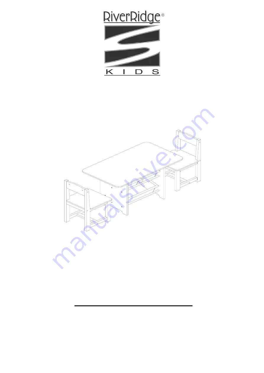 RiverRidge KIDS TABLE W/3 BINS & 2 CHAIRS 01-004 Assembly Instructions Manual Download Page 1