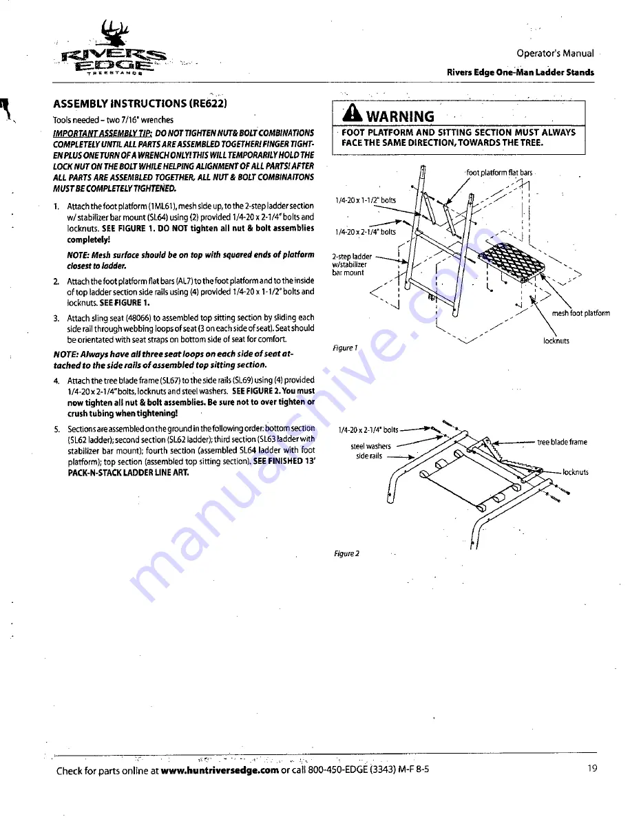 Rivers Edge Pack-n-Stack RE622 Скачать руководство пользователя страница 19