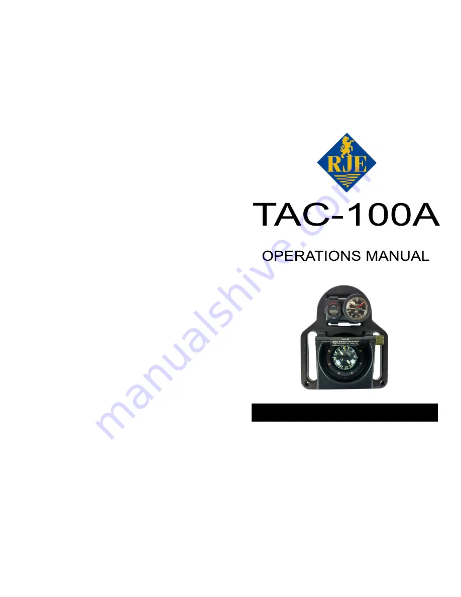 RJE TAC-100A Operation Manuals Download Page 1