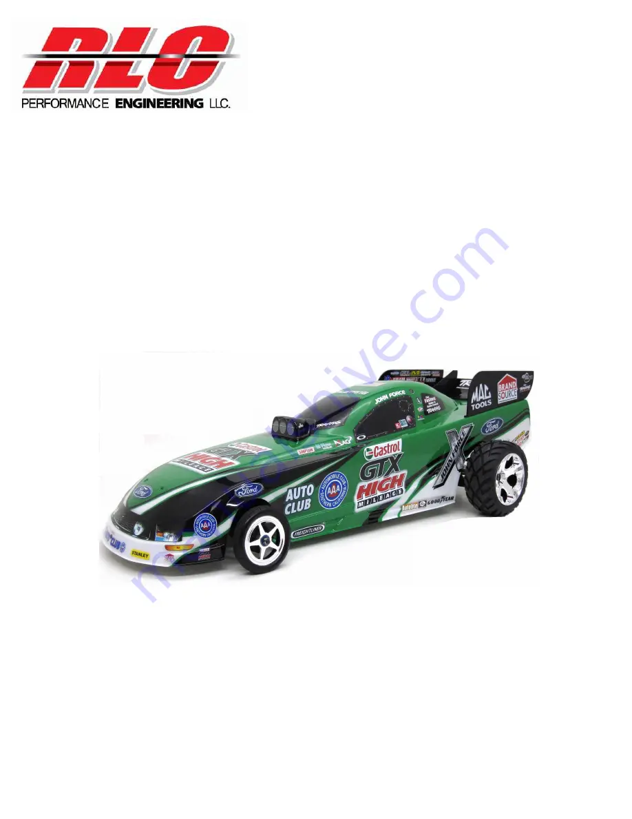 RLC Jato Sportsman Nitro Funny Car Kit Instruction Manual Download Page 1