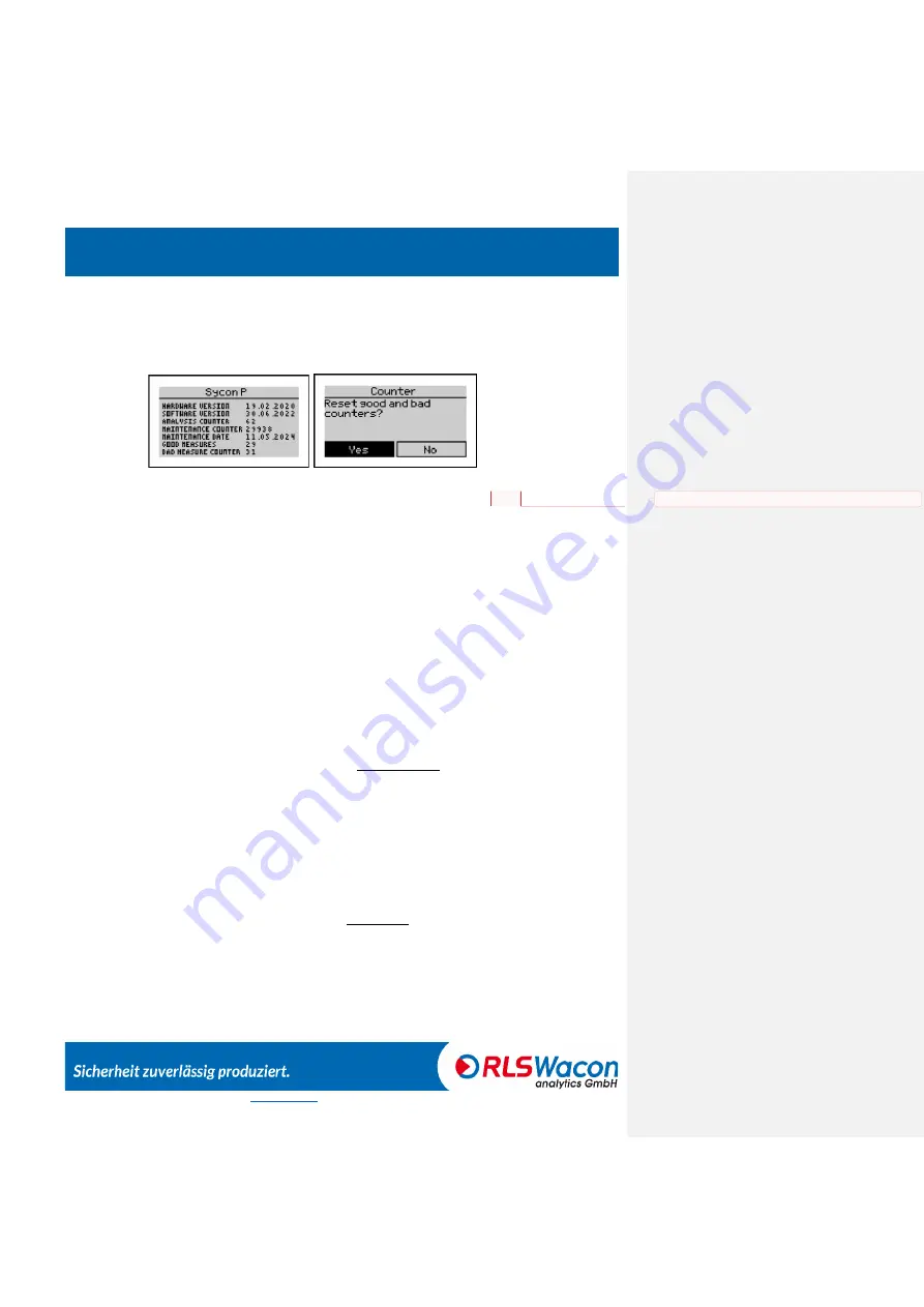 RLS Wacon SYCON P-value Operating Instructions Manual Download Page 69