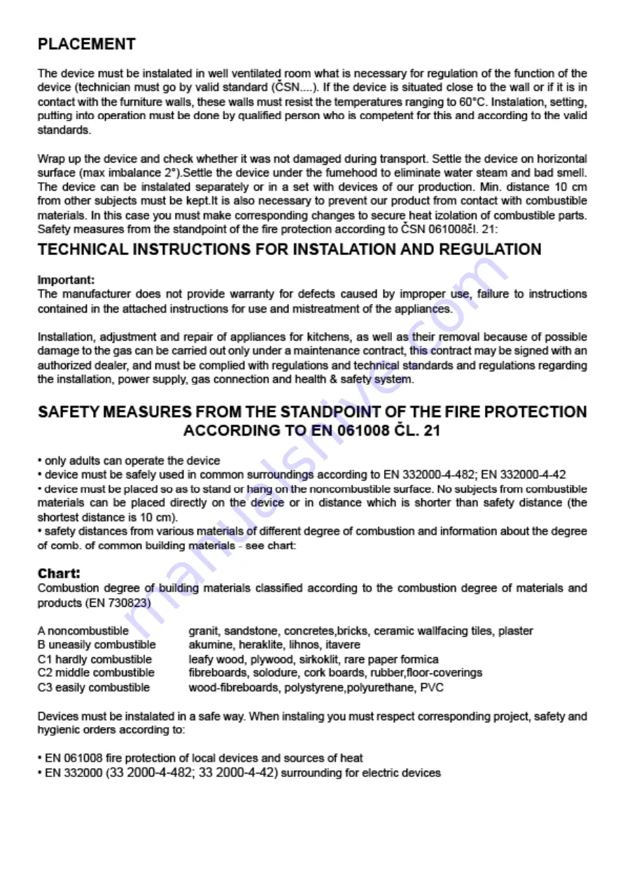 RM Gastro SPQ-704 E Instructions For Installation And Use Manual Download Page 4