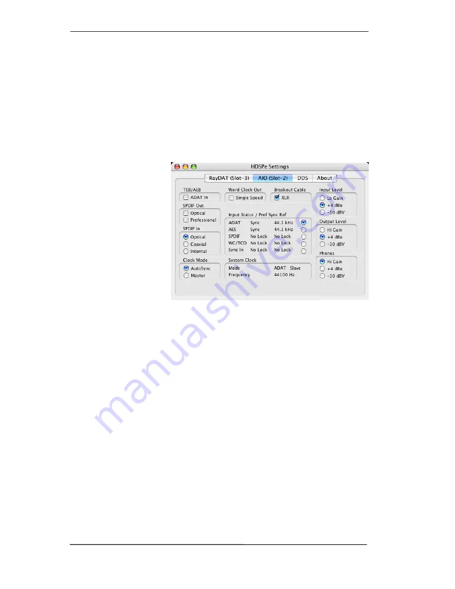 RME Audio Hammerfall HDSPe AIO User Manual Download Page 36