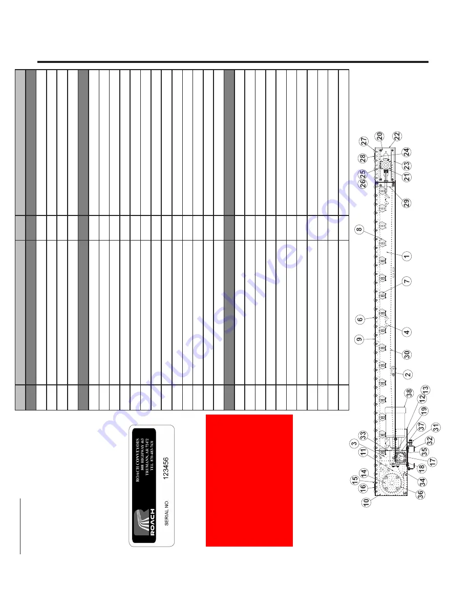 Roach Conveyors 251CALR Owner'S Manual Download Page 27