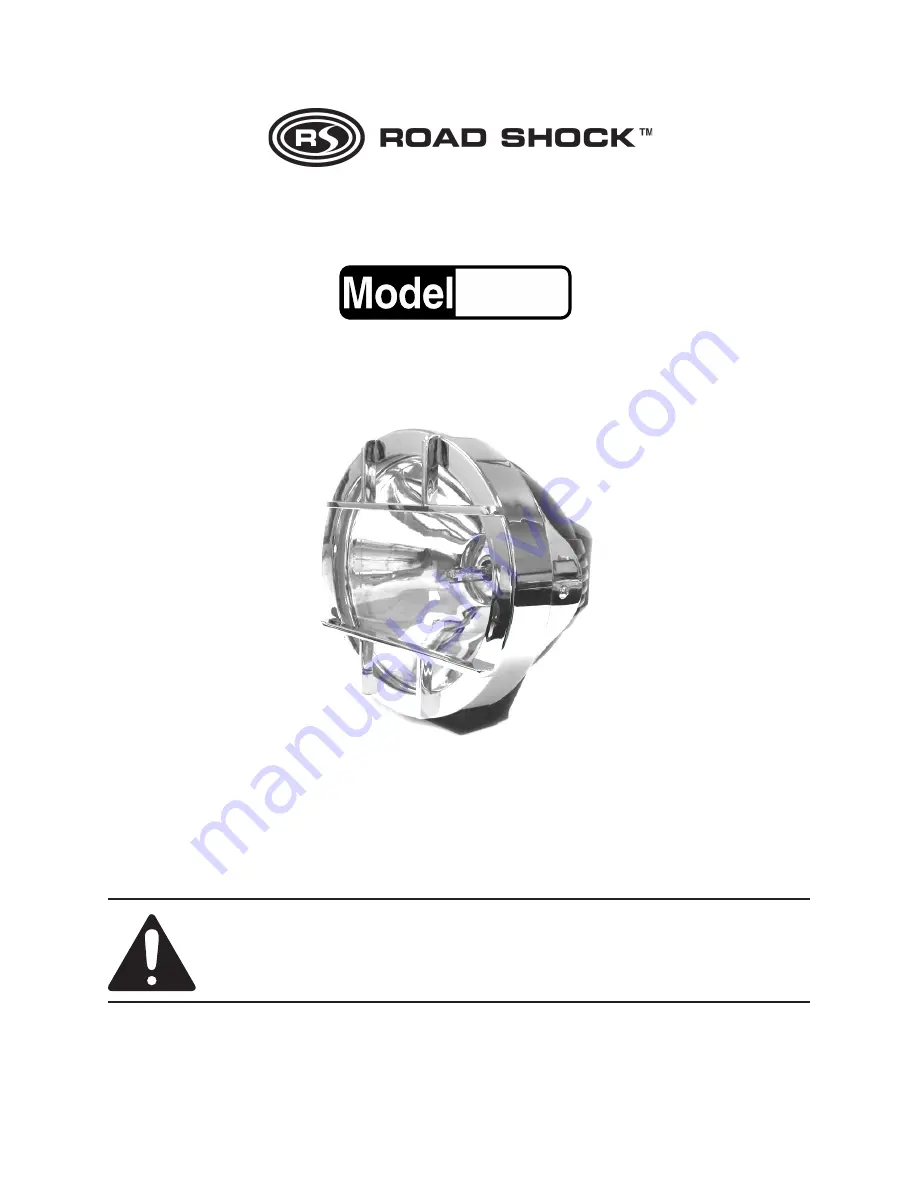 Road Shock 95059 Installation And Operation Instructions Manual Download Page 1