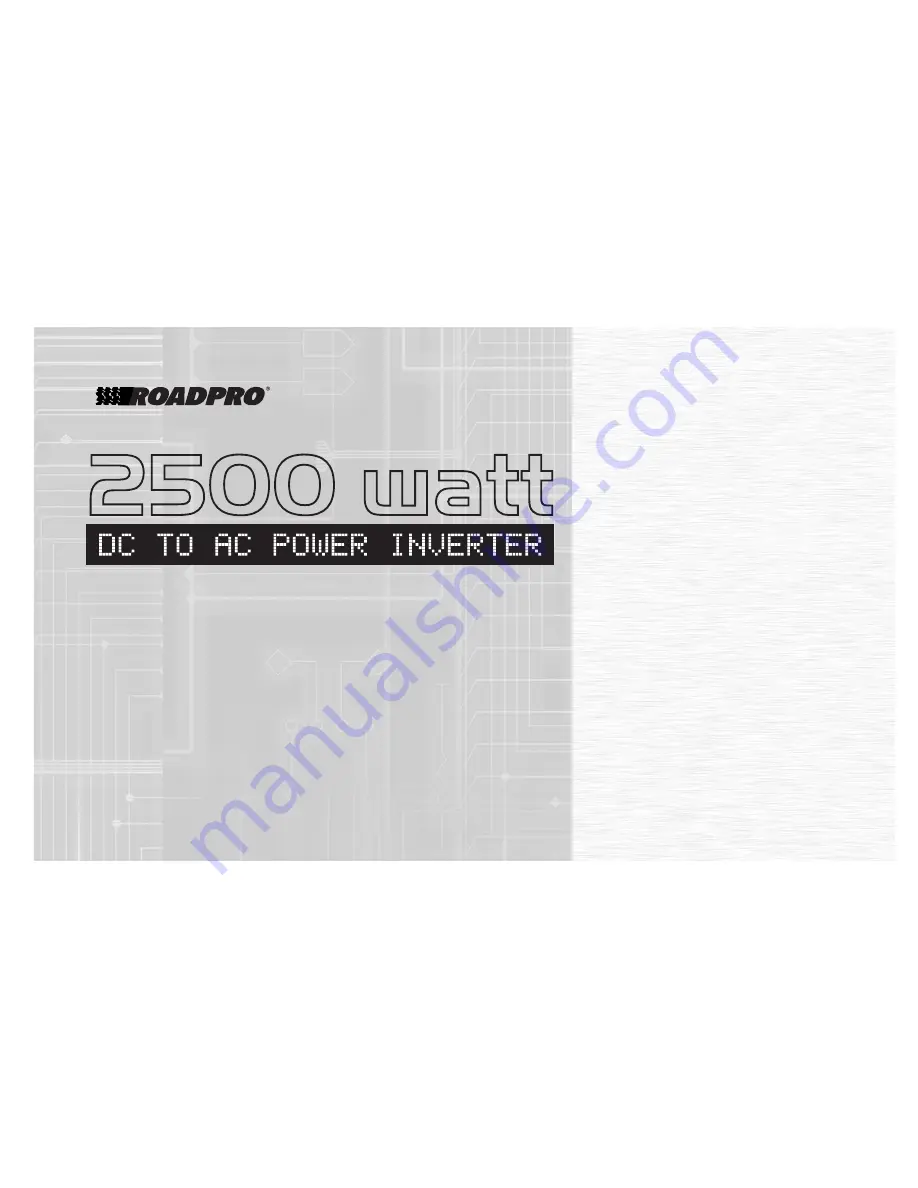 Roadpro RPPI-2500W Owner'S Manual Download Page 1