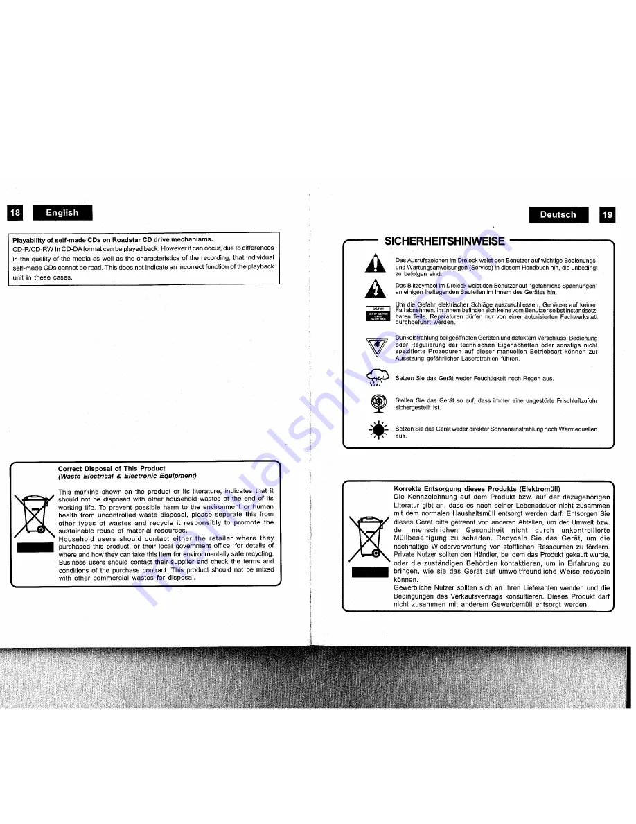 Roadstar CD-258US/512 Instruction Manual Download Page 12