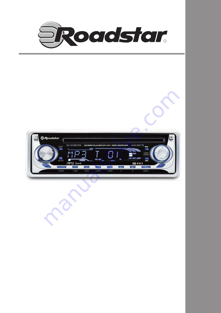 Roadstar CD-357MP/FM Service Manual Download Page 1