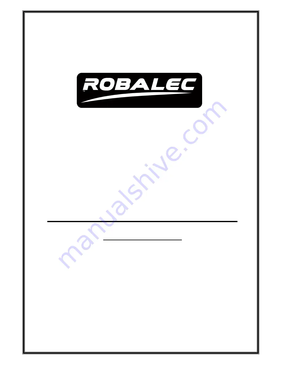 Robalec SW-9600 Operating Instructions Manual Download Page 1