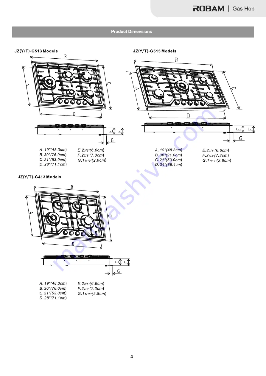 Robam JZ(Y/T)-G413 User Manual Download Page 5