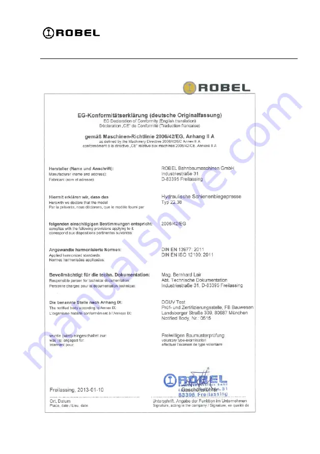 ROBEL 22.38/02 Скачать руководство пользователя страница 29