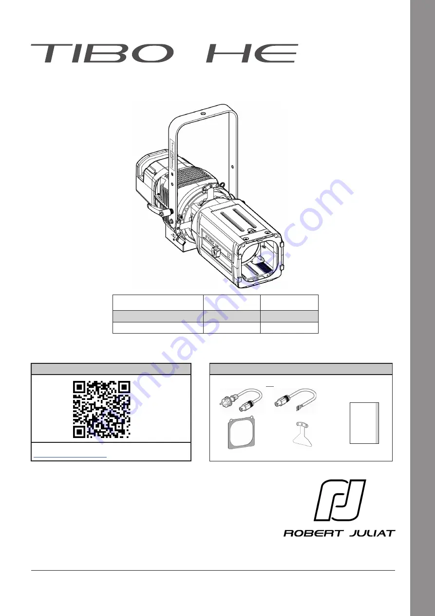 Robert Juliat TIBO HE 553 CW Скачать руководство пользователя страница 1