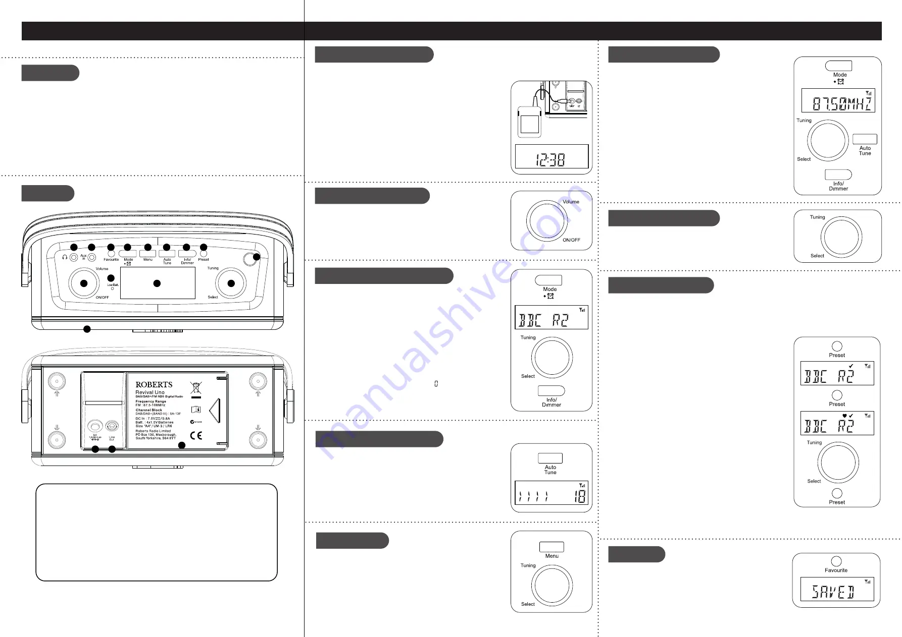 Roberts Revival UNO Quick Start Manual Download Page 1