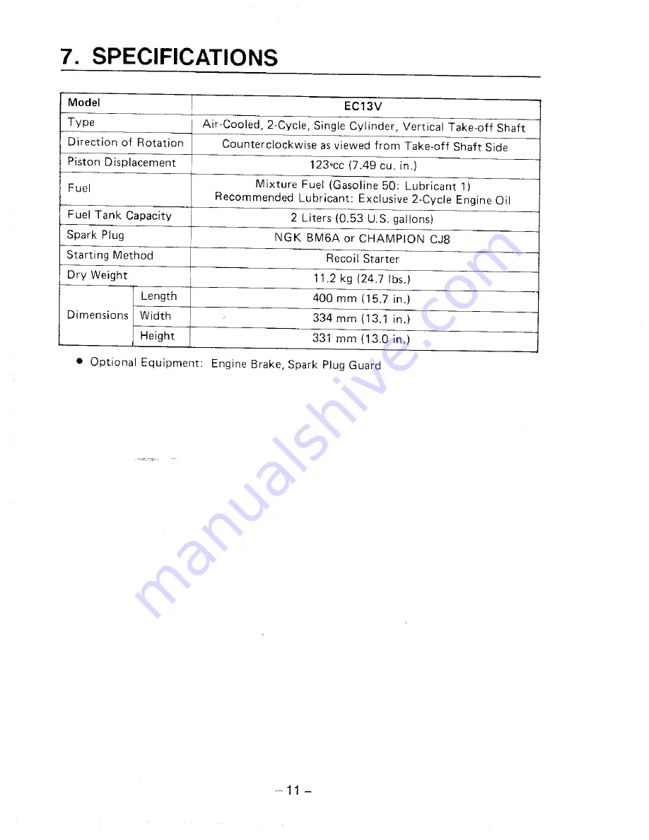 Robin EC13V Instructions For Use Manual Download Page 17