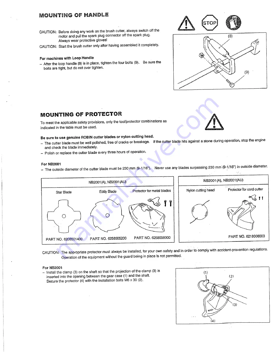 Robin NB2001 Instruction Manual Download Page 9