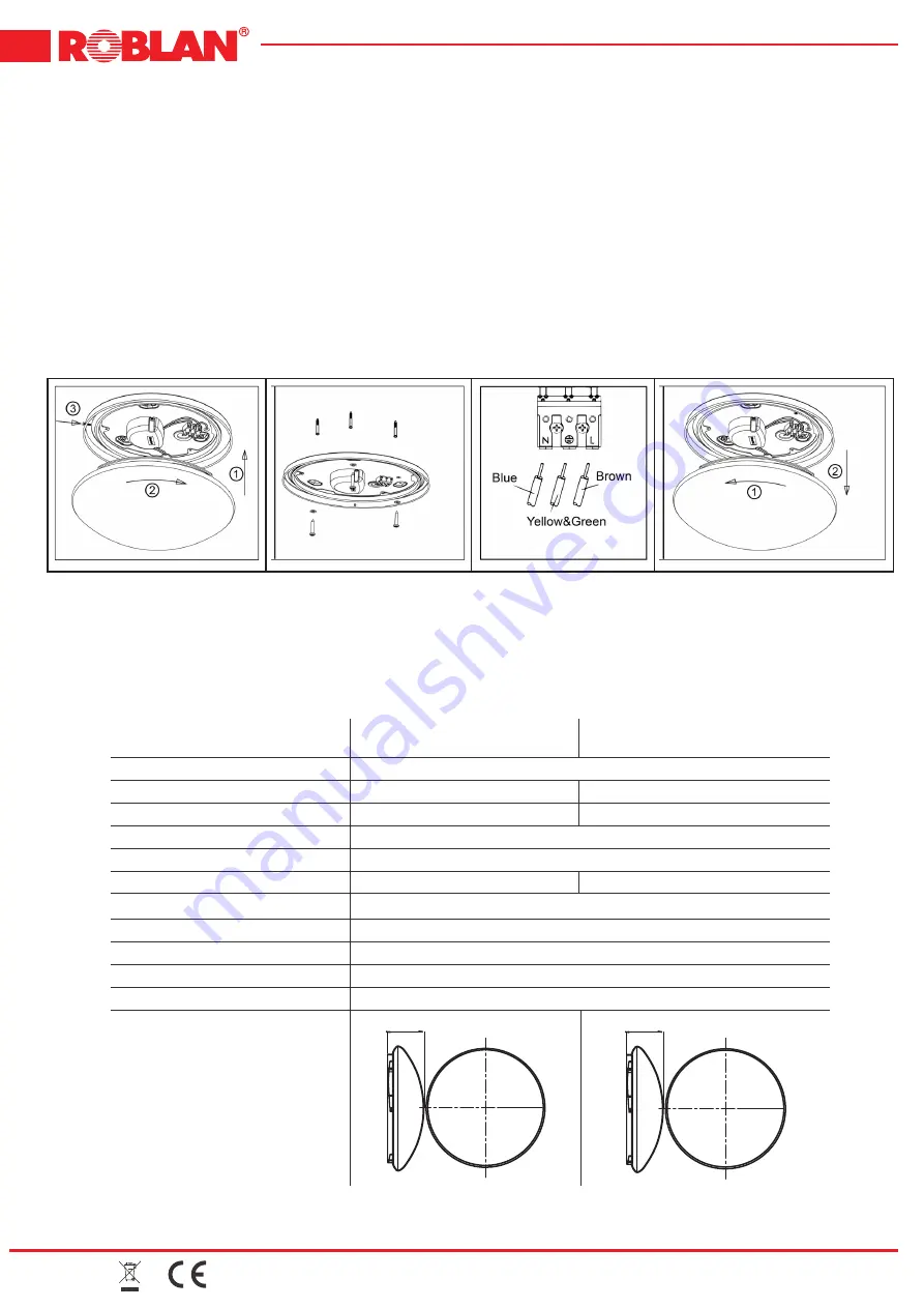 ROBLAN ICEIP44FRW18F Instruction Manual Download Page 1