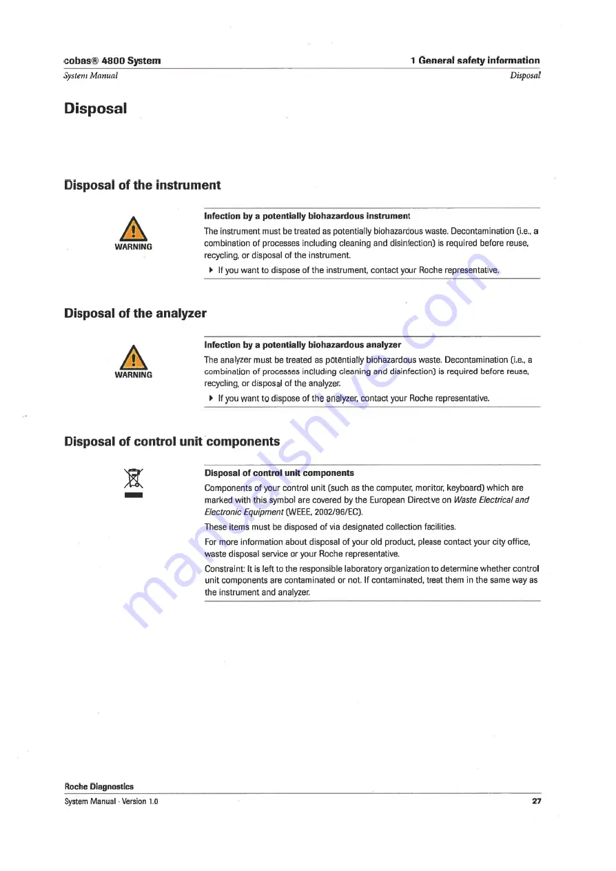 Roche Cobas 4800 System System Manual Download Page 27