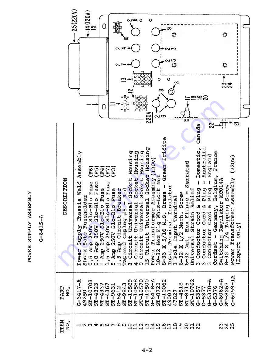 Rock-Ola Eyes G-206 Service Manual And Parts List Download Page 7