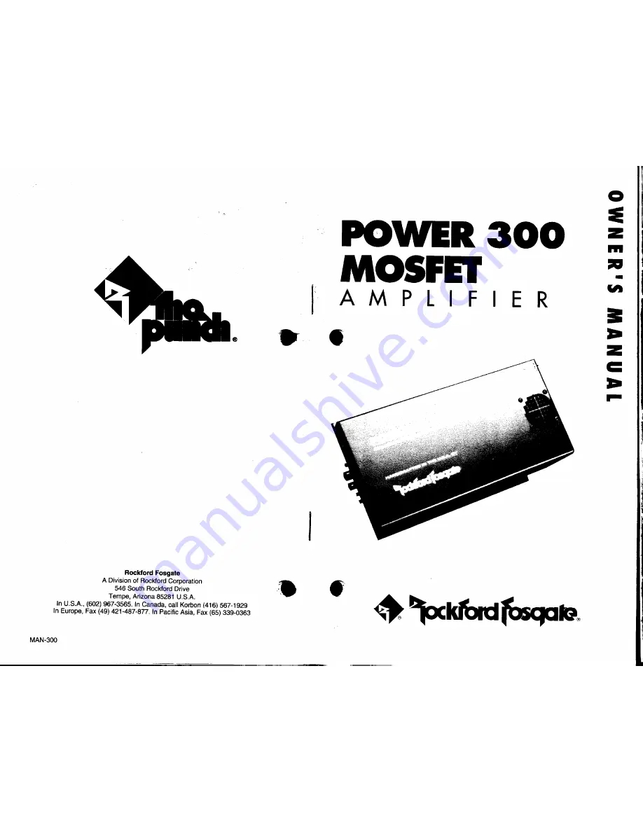 Rockford Fosgate Power 300 Mosfet amplifier Owner'S Manual Download Page 1