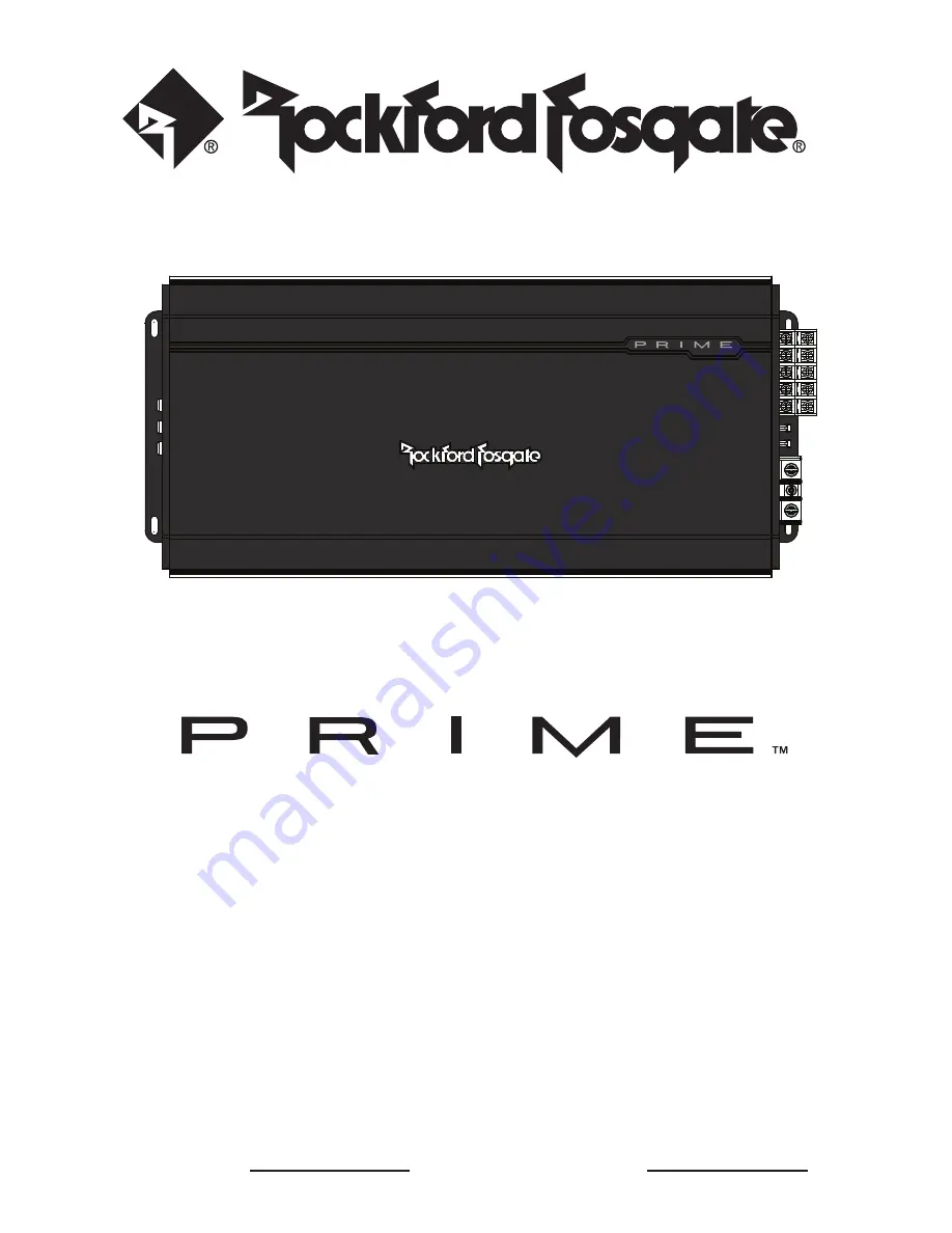 Rockford Fosgate Prime R600-5 Installation And Operation Manual Download Page 1