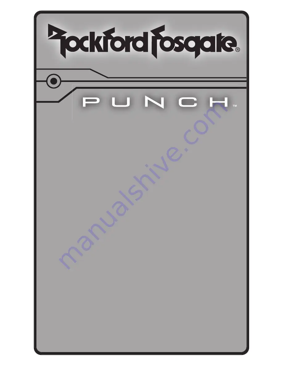 Rockford Fosgate Punch P10002 Installation & Operation Manual Download Page 1