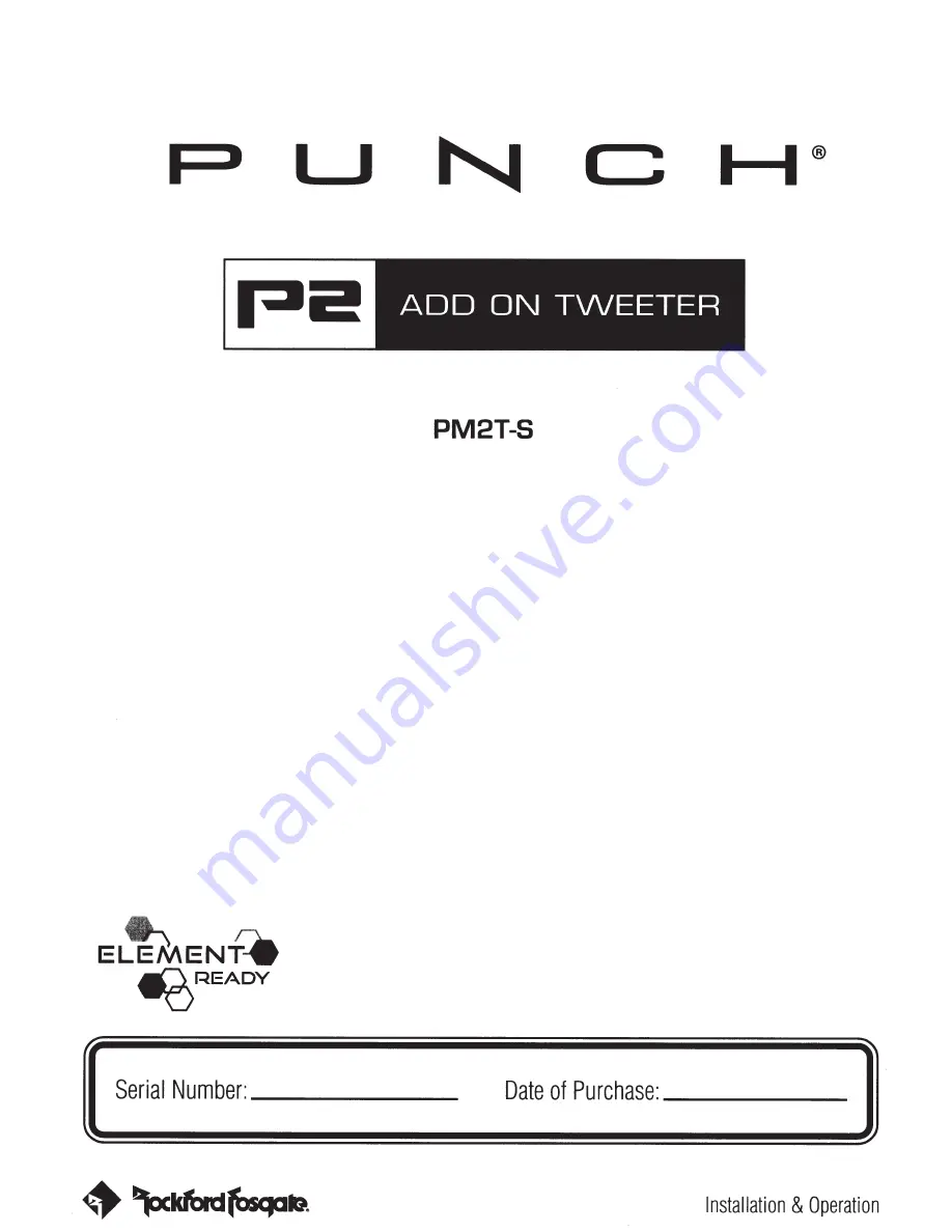 Rockford Fosgate PUNCH PM2T-S Installation & Operation Manual Download Page 1