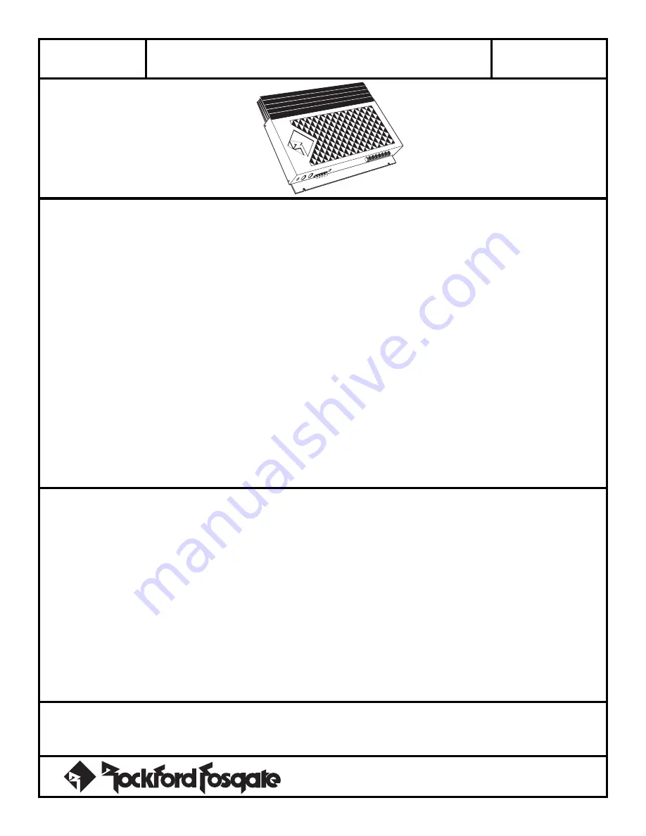 Rockford Fosgate RF-2.9x Installation Reference Sheet Download Page 3